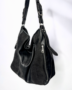 Silver buckles & zipper hobo bag
