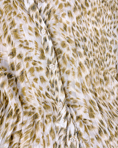 Crinkled gauze animal print shirt