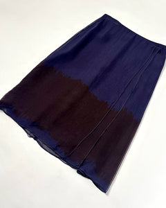 Giorgio Armani 90’s pure silk wrap layered midi skirt