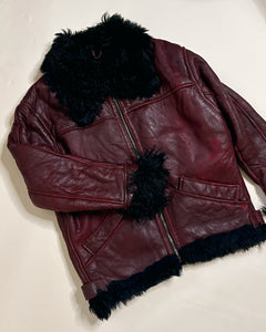 Burgundy shearling jacket