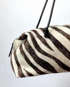 Zebra cowhide 90’s shoulder bag