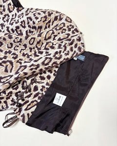 Leopard corset silk top
