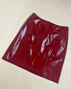 Cherry red 90’s pleather skirt