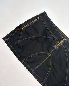 Faded black contrasting seam low rise mini skirt