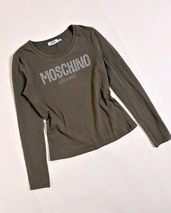 Moschino rhinestone logo top