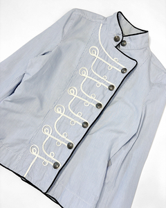 Striped military marching band shirt