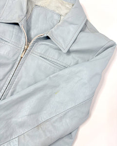 Ice blue 90’s leather jacket