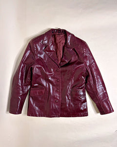 Cherry red transseasonal leather jacket