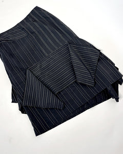 Stripe asymmetric midi skirt