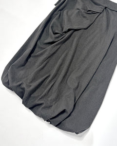 Wool asymmetric maxi bubble skirt