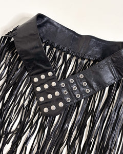 Leather studded fringe hip belt