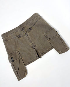 Dropped pockets utility mini skirt