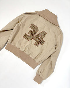 Sporty numbers back utility bomber jacket