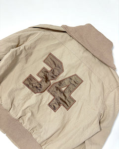 Sporty numbers back utility bomber jacket