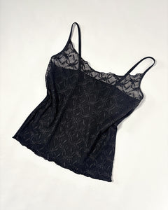 2000’s lace draped neckline top