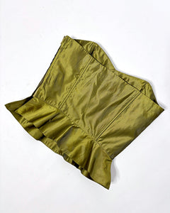 90’s chartreuse peplum corset top