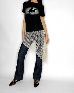 Macrame lace layering scarf