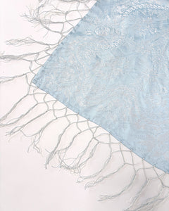 Antique silk fringe scarf