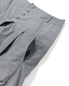 Pinstripe bubble midi skirt with pockets