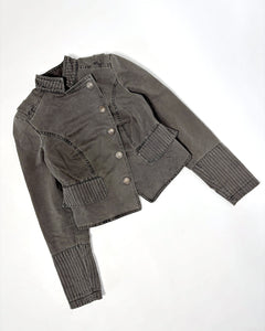 Asymmetric buttoning military marching band jacket
