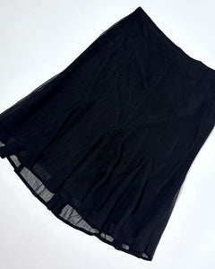 Low rise chiffon midi skirt