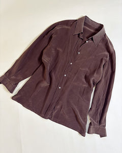 90’s mocha mousse silk shirt