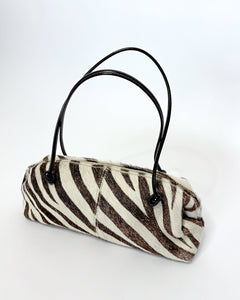 Zebra cowhide 90’s shoulder bag