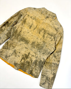 90’s grommet studded distressed leather shacket