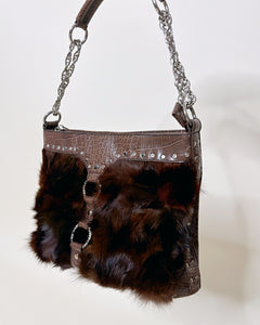 Furry studded bag