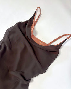 Asymmetric draped 90’s evening dress