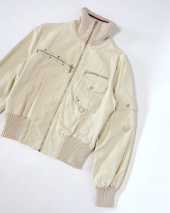 Studded utility flight bomber jacket