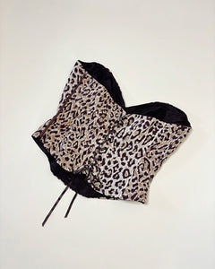 Leopard corset silk top