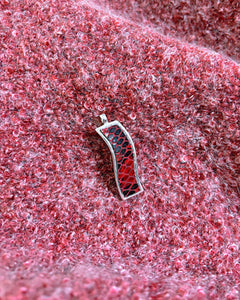 Burgundy snake skin pendant