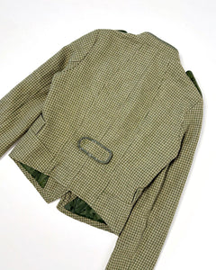 Asymmetric buttoning military marching band jacket
