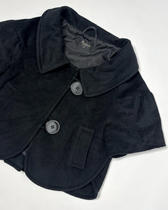 Wool blend large buttoned shift bolero