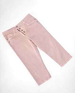 Asymmetric buttoning low rise capri pants