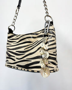 Mother of pearl buttons bag charm