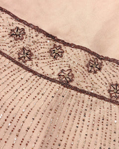 Beaded silk dropped waist dress