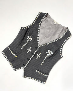 Mother of pearl button adorned 90’s wool vest