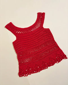 Crochet babydoll red top