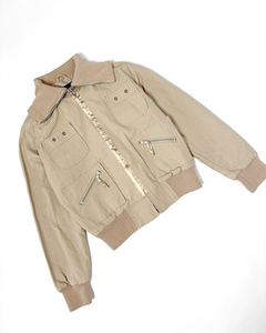 Sporty numbers back utility bomber jacket