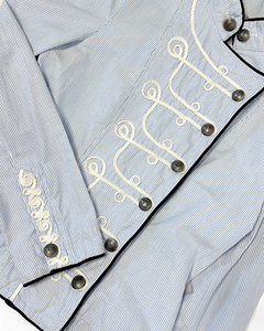 Striped military marching band shirt