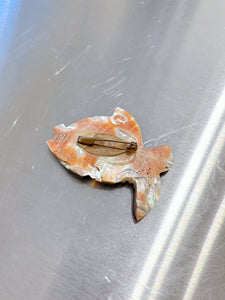 Mother of pearl fish brooch