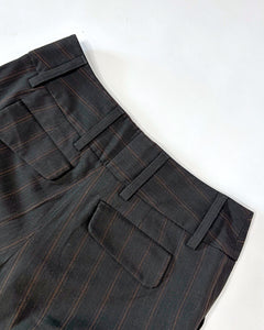 Wide leg low rise stripe suit pants