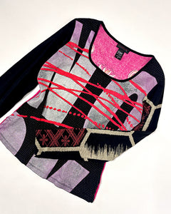 Custo Barcelona parfum graphic long sleeve top
