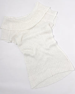 Off shoulder short sleeve knit mini dress