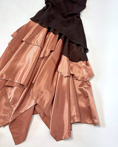 Asymmetric draped 90’s evening dress