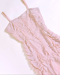 Sweet ruffled dropped waist gown