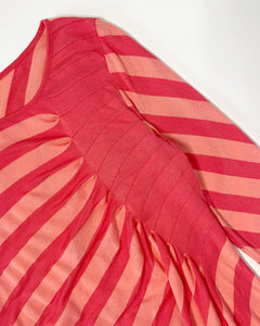 Asymmetric stripe long sleeve top