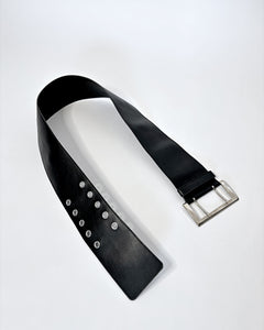 Silver grommet studded wide hip belt